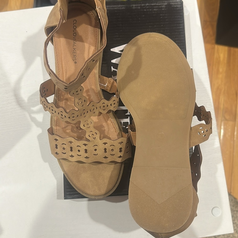Cloudwalkers Brown Cutout Sandals - Picture 4 of 4